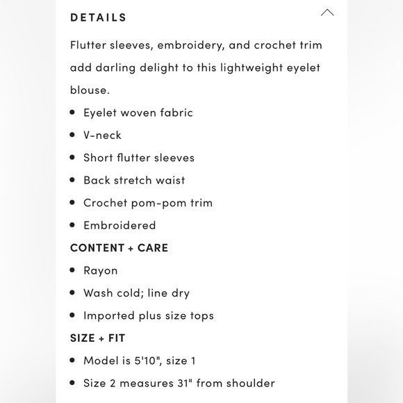 NEW torrid eyelet embroidered blouse - Picture 5 of 13